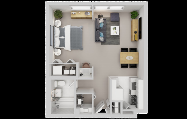 Studio, 1 bath, 530 sqft, $1,072, Unit 502