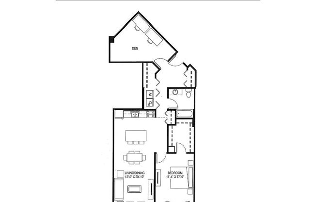 1 bed, 1 bath, 921 sqft, $1,965, Unit 519