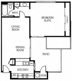 1 bed, 1 bath, 645 sqft, $2,115