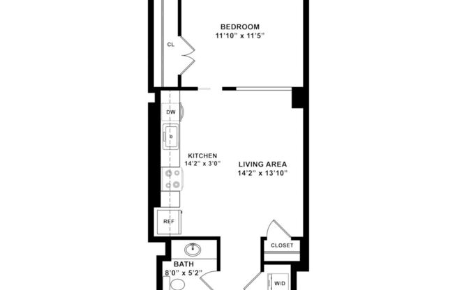 1 bed, 1 bath, 519 sqft, $1,180