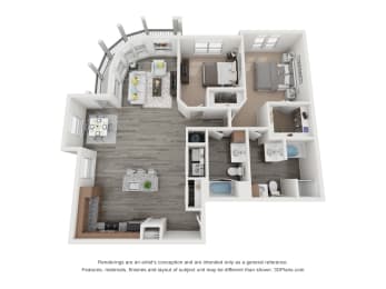2 beds, 2 baths, 1,439 sqft, $2,309