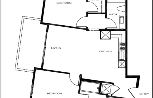 2 beds, 2 baths, 1,020 sqft, $3,395, Unit 308