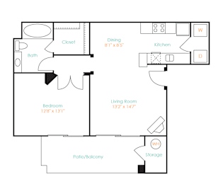 1 bed, 1 bath, 708 sqft, $1,560