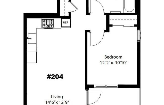 1 bed, 1 bath, 636 sqft, $2,895, Unit 204