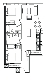 2 beds, 2 baths, 976 sqft, $4,680