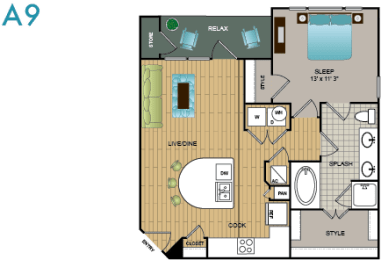 1 bed, 1 bath, 760 sqft, $1,674