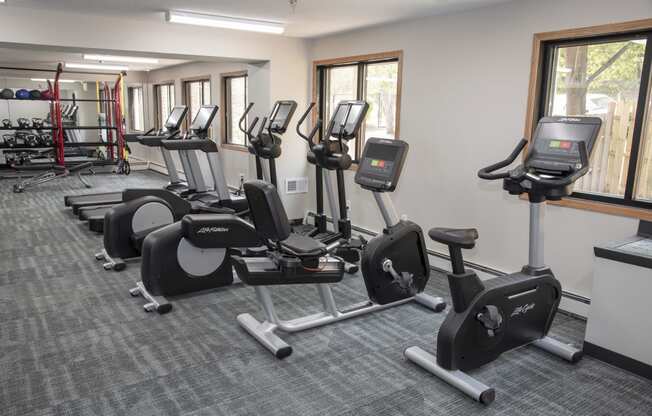 Stationary Bikes in Fitness Center