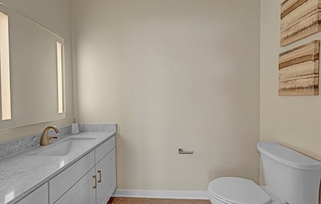 a bathroom with a toilet and a sink and a mirror