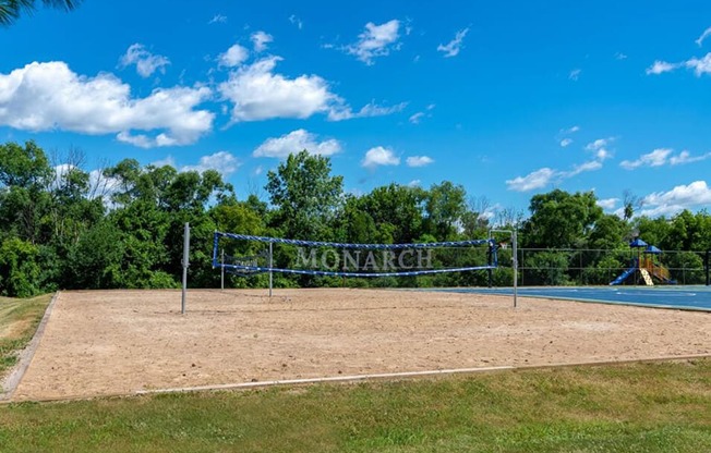 sand volleyball court at apartment
