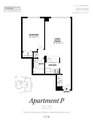 Studio, 1 bath, $5,580, Unit E14P