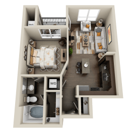 1 bed, 1 bath, 590 sqft, $1,077