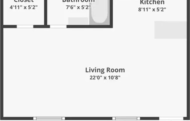 Studio, 1 bath, 400 sqft, $775, Unit PF-112