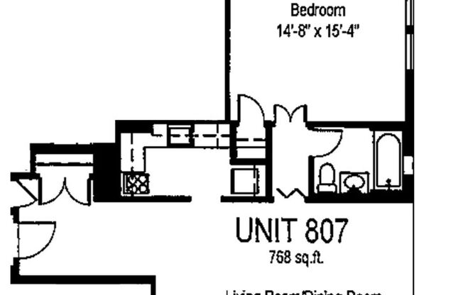 1 bed, 1 bath, 768 sqft, $1,400, Unit Royal York 807