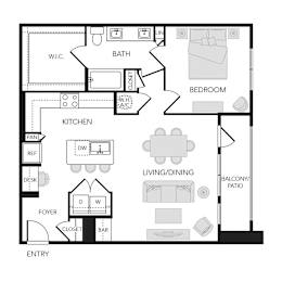 1 bed, 1 bath, 949 sqft, $1,557