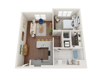 1 bed, 1 bath, 738 sqft, $1,672