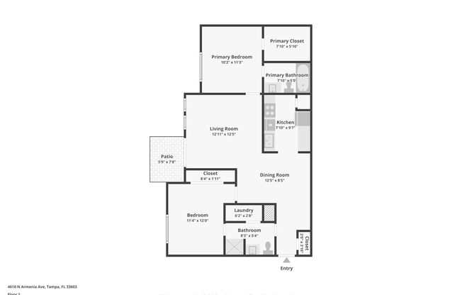 2 beds, 2 baths, 950 sqft, $1,564