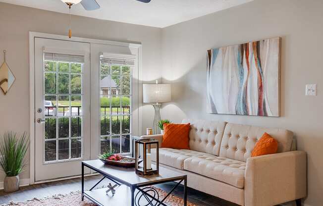 Living Room with French Doors