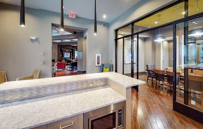 Large Interactive Clubhouse at Civic at Frisco Square Apartments, Frisco