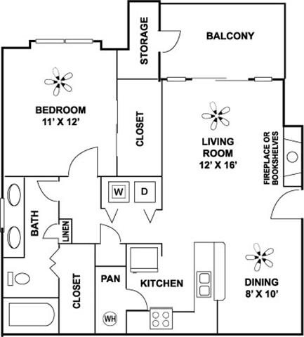 1 bed, 1 bath, 835 sqft, $1,323