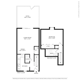 1 bed, 1.5 baths, 890 sqft, $1,471