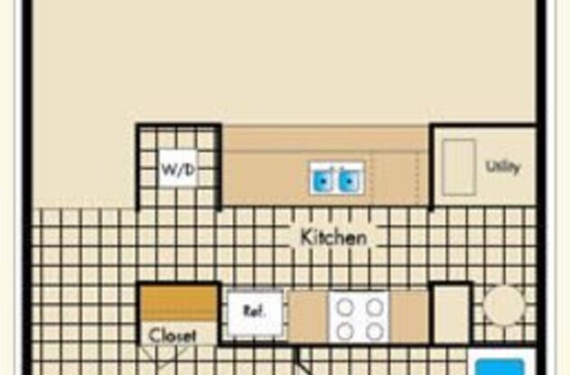 1 bed, 1 bath, 634 sqft, $1,300