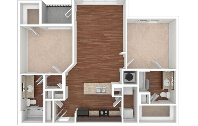 2 beds, 2 baths, 1,219 sqft, $1,246
