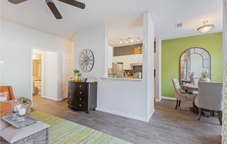 Living Room With Dining Area at Reserve at Bridford, Greensboro, NC