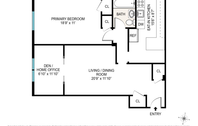 1 bed, 1 bath, 750 sqft, $2,500, Unit 4H