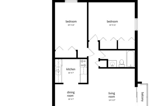 2 beds, 1 bath, 945 sqft, $1,700, Unit 8101-11