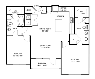 2 beds, 2 baths, 1,095 sqft, $1,802