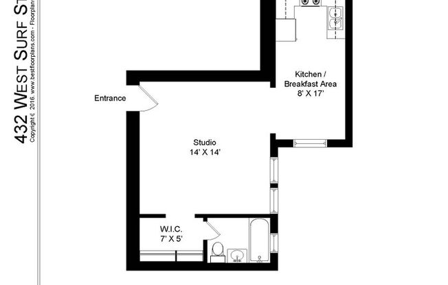 Studio, 1 bath, 437 sqft, $1,695, Unit 432-211