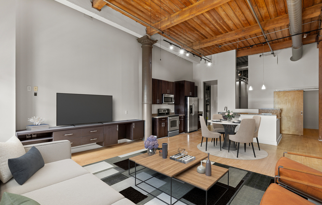 Stylish open-concept living spaces