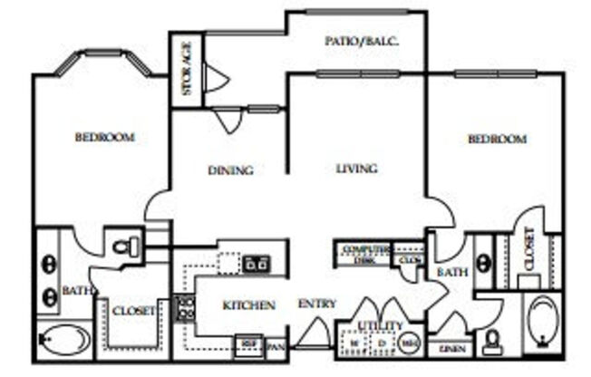 2 beds, 2 baths, 1,215 sqft, $1,950