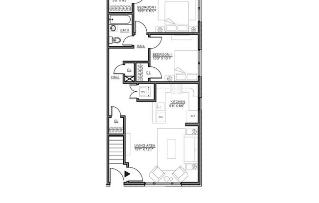 2 beds, 1 bath, 840 sqft, $2,850, Unit 81C