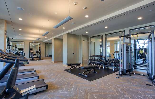 Technogym Equipment in Fitness Center at The Jordan by Windsor, 2355 Thomas Ave, Dallas