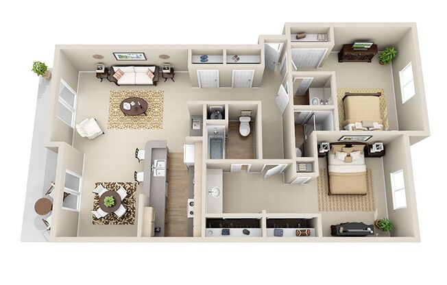 2 beds, 2 baths, 1,271 sqft, $2,625