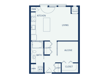 Studio, 1 bath, 647 sqft, $1,602