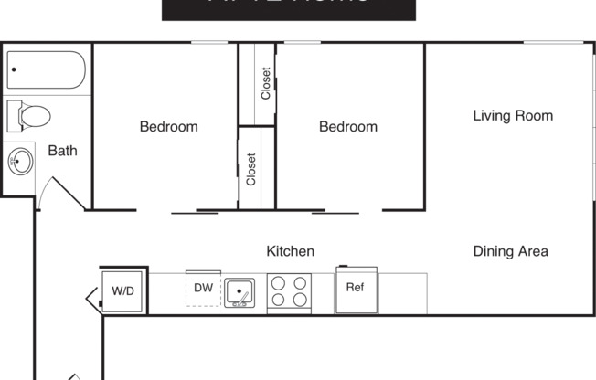 2 beds, 1 bath, 724 sqft, $2,494, Unit 301