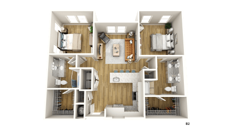 2 beds, 2 baths, 1,136 sqft, $1,700