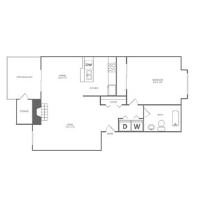 1 bed, 1 bath, 660 sqft, $2,167