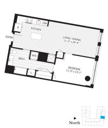 1 bed, 1 bath, 800 sqft, $2,689
