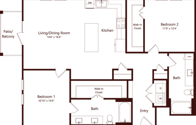 2 beds, 2 baths, 1,288 sqft, $2,847, Unit 3101
