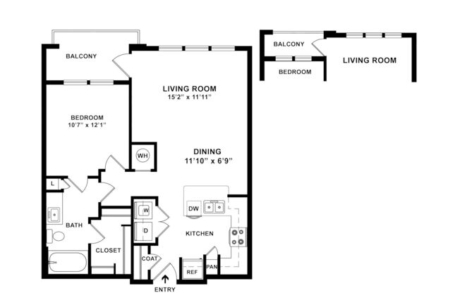 1 bed, 1 bath, 768 sqft, $1,430