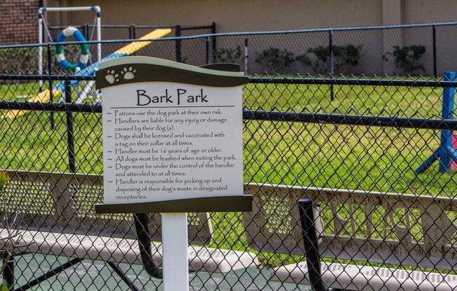 Pets are welcome at Lincoln Shores, and often socialize with their humans at the Bark Park.
