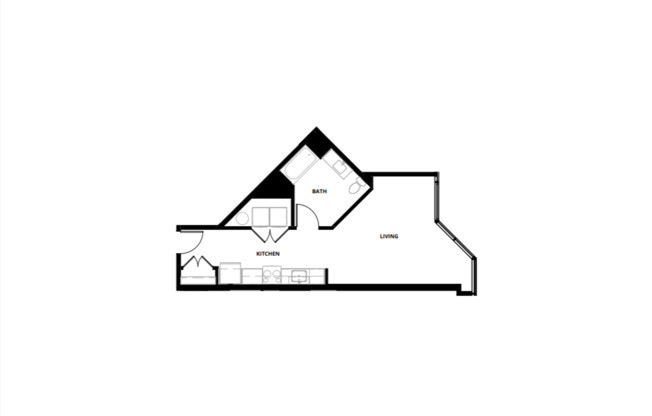 Studio, 1 bath, 546 sqft, $1,895, Unit 108