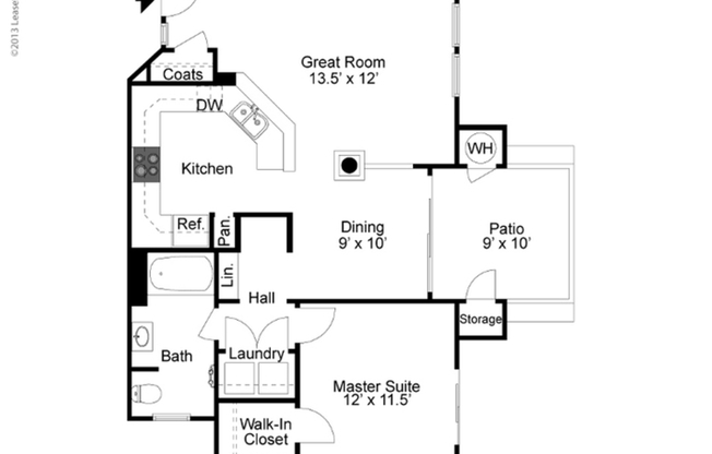 1 bed, 1 bath, 812 sqft, $2,676