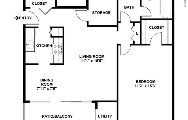 1 bed, 1 bath, 800 sqft, $950