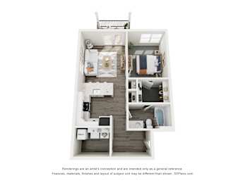 1 bed, 1 bath, 662 sqft, $1,365
