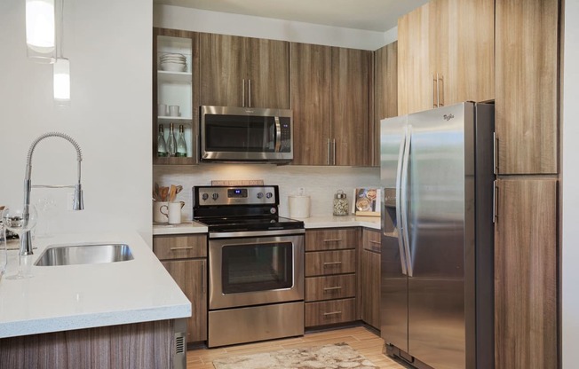 Chef-Inspired Kitchens Feature Stainless Steel Appliances at Audere Apartments, Phoenix, 85016
