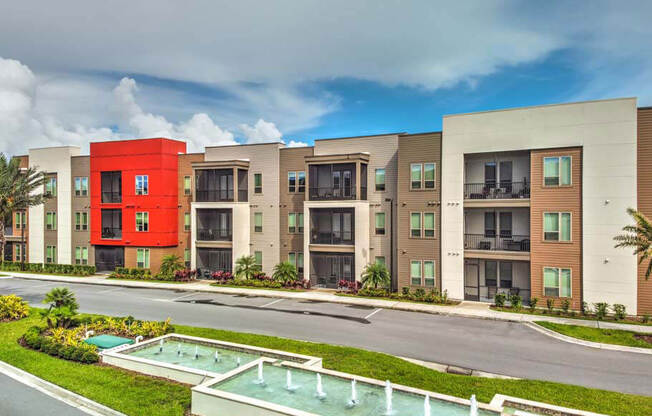 an exterior view of an apartment complex at Luxor Club, Jacksonville, Florida